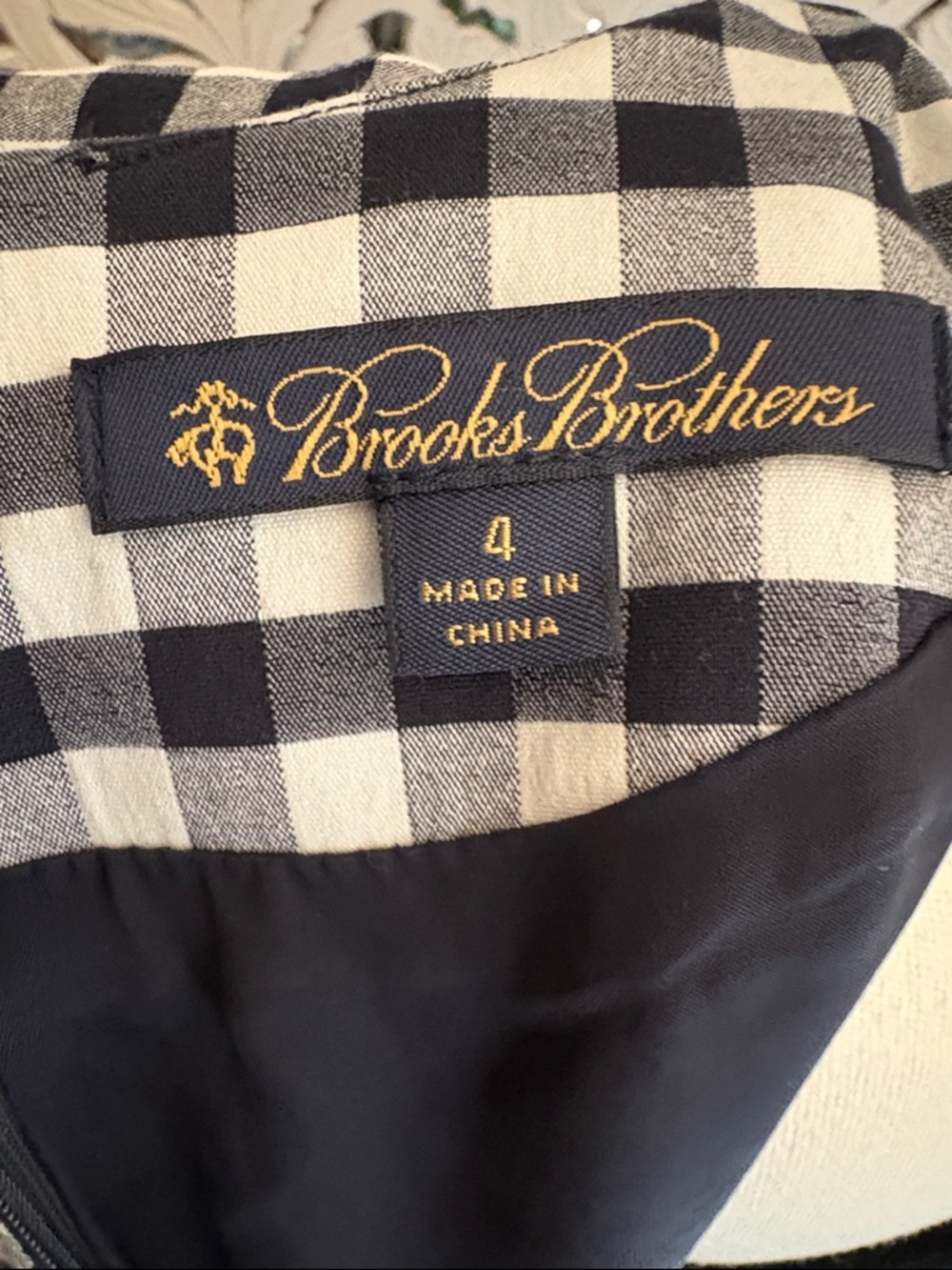 Brooks Brothers Black and White Gingham Sheath Dress - Picture 3 of 5
